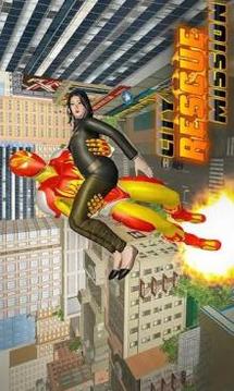 Flame Man Flying Super Hero: City Rescue Mission游戏截图3