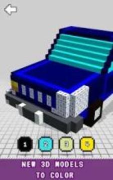 Cars 3D Color by Number: Voxel, Pixel Art Coloring游戏截图4