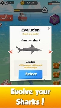 闲置鲨鱼世界游戏截图2
