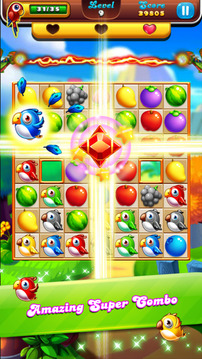 Sweet Fruits & pets best match 3 puzzle游戏截图3