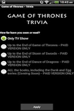Game of Thrones - Trivia游戏截图1