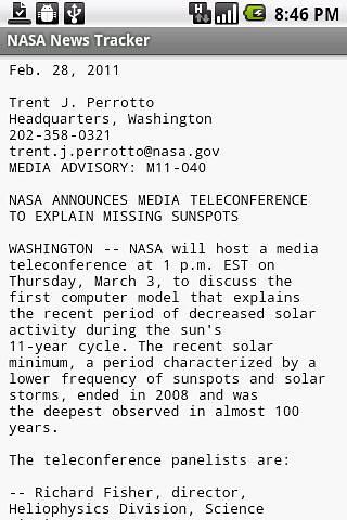 NASA News Tracker截图2