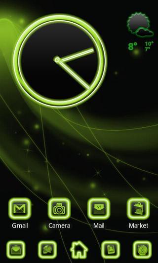 Neon Green Style Clock截图2