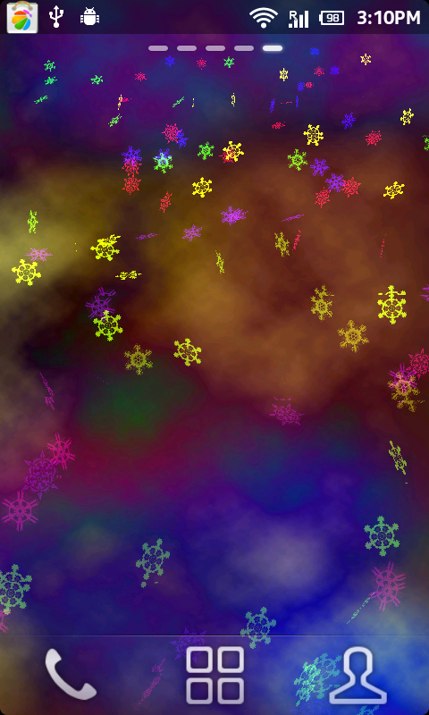 Colourful Snowflake falling Live Wallpaper截图2