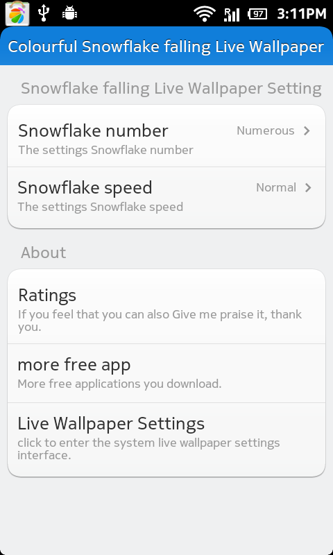 Colourful Snowflake falling Live Wallpaper截图3