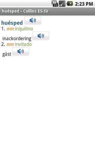 迷你柯林斯字典:西班牙语瑞典语截图4