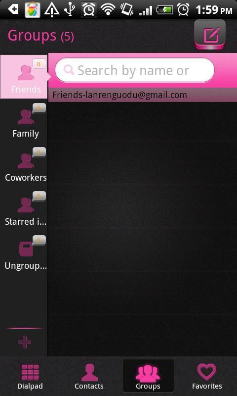 GO Contacts Pink theme截图3