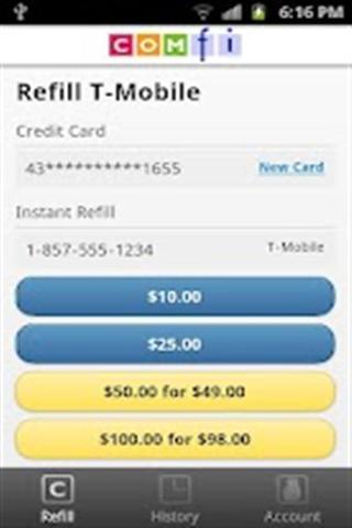 Comfi Cell Prepaid Refill截图2