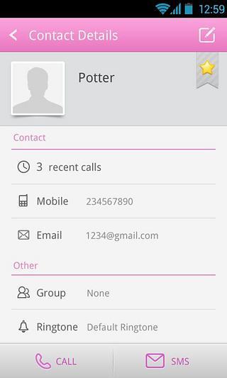 GO Contacts Pro Pink Theme截图1