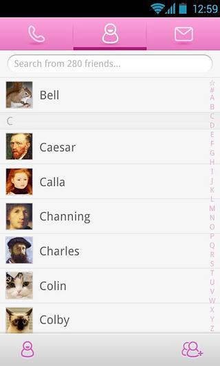 GO Contacts Pro Pink Theme截图2