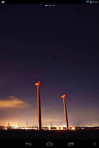 晚上风车生活壁纸 Night Windmill Live Wallpaper截图2