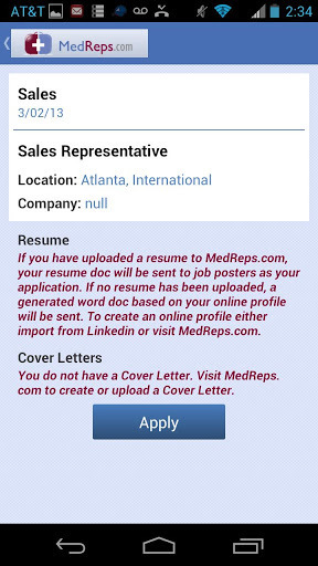 MedReps Mobile Job Search App截图5