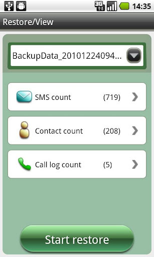 BackupSpell lite (sms contacts截图1