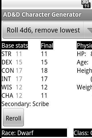 AD&D Character Generator截图2