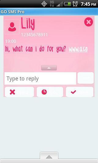 GO SMS THEME Pretty in Pink截图1