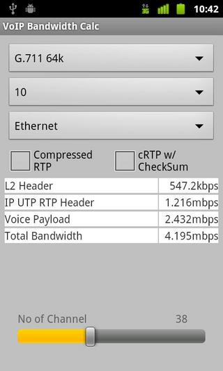 VoIP Bandwidth Calc截图1