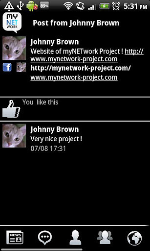 myNETwork (Facebook, Twitter)截图3