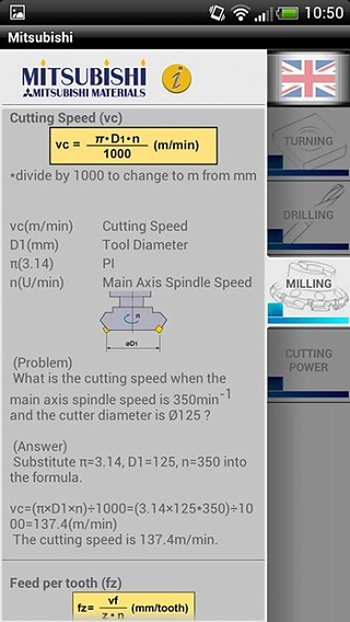 Mitsubishi Cutting Calculator截图3