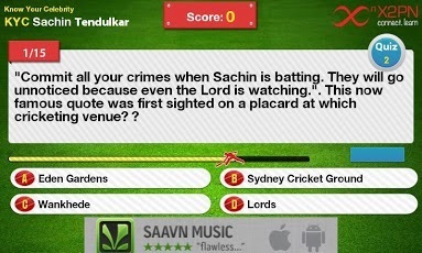 Howzzat! Sachin Cricket Quiz截图2