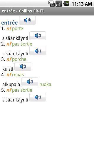 迷你柯林斯字典:法语芬兰语截图1