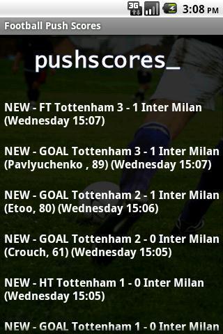 Football Push Scores Lite截图1