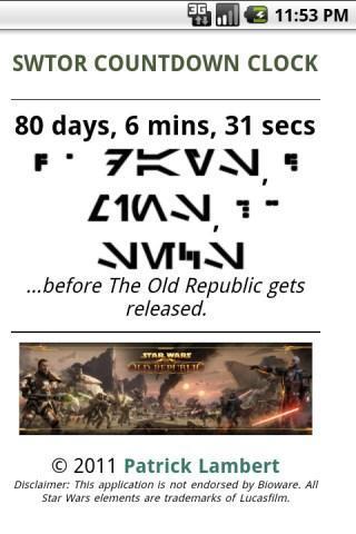 SWTOR Countdown Clock截图1