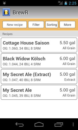 BrewR - Beer Recipe Manager截图1