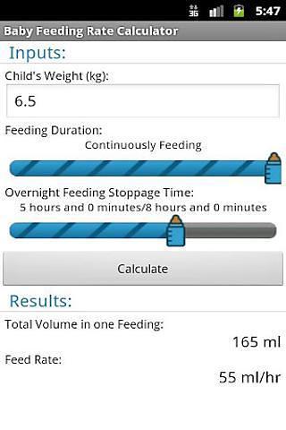 Baby Feeding Rate Calculator截图5