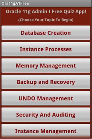 Oracle 11g OCA Free Quiz App截图2