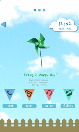 CUKI Themes Blue sky pinwheel截图1