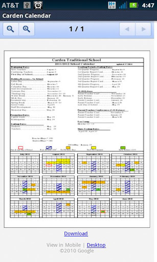 Carden School Calendar 2011-12截图1