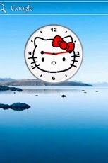 Hello Kitty Red Bow Clock Widg截图1