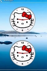 Hello Kitty Red Bow Clock Widg截图2