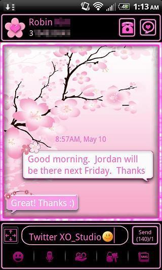 GO SMS THEME Cherry Blossom截图6