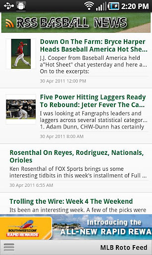 RSS Baseball News截图4