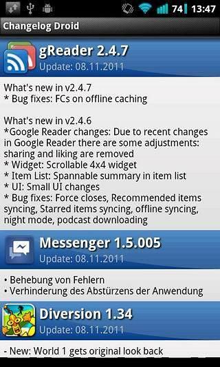 Changelog Droid截图3