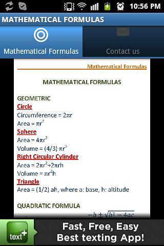 MATHEMATICAL FORMULAS截图3