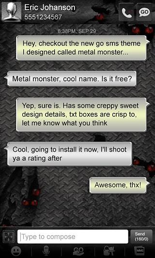 Metal Monster Go SMS Pro Theme截图1