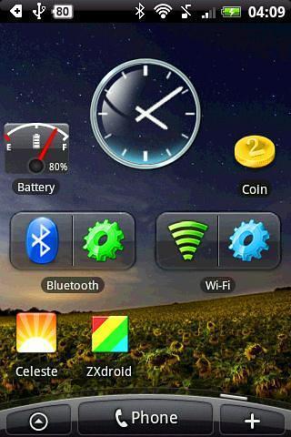 Glass Clock Widget 2x2截图1