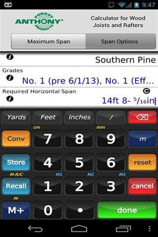 安东尼木材跨度计算器截图4