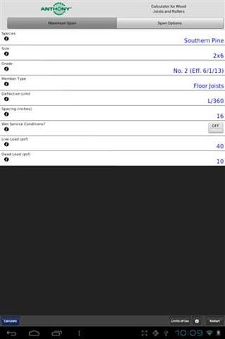 安东尼木材跨度计算器截图8