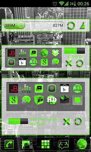 GOWidget PoisonGreenICS Light Theme by TeamCarbon截图2