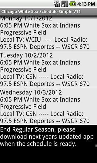 Simple White Sox Schedule截图6