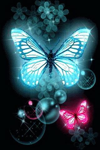 blue &amp; pink butterfly glit...截图1