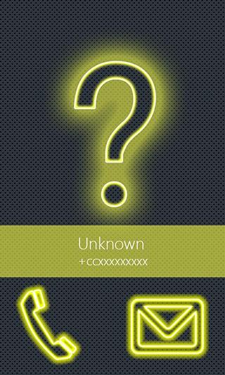 BIG! caller ID Theme Neon Yellow截图3