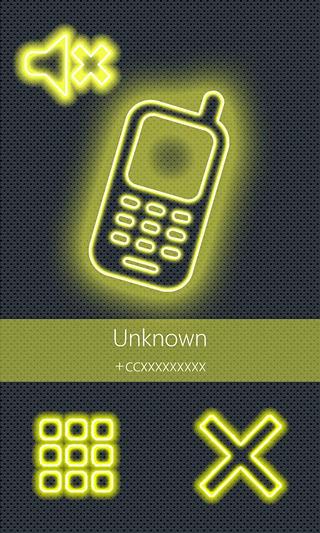 BIG! caller ID Theme Neon Yellow截图4