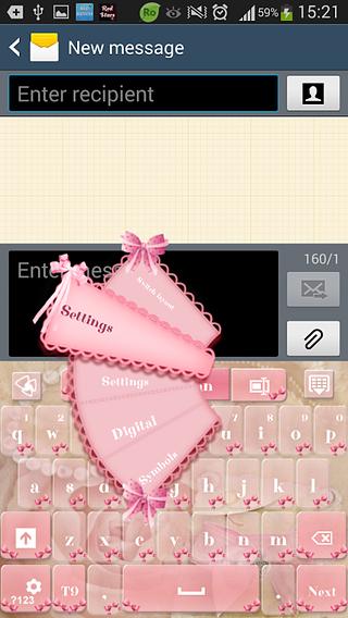 GO Keyboard Pretty Bow Theme截图7