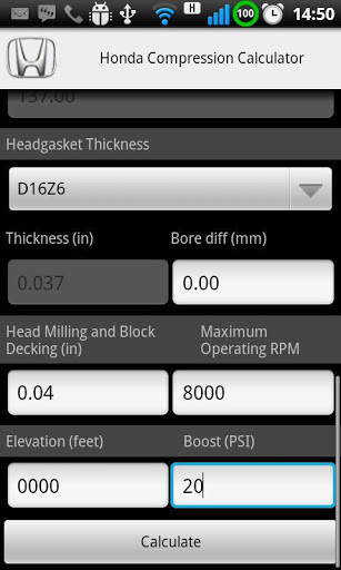 Honda Compression Calculator截图3