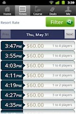 阿罗约高尔夫俱乐部开球时间截图2