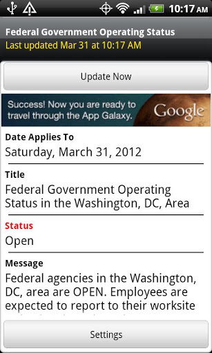 Federal Gov&#39;t Operating Status截图2